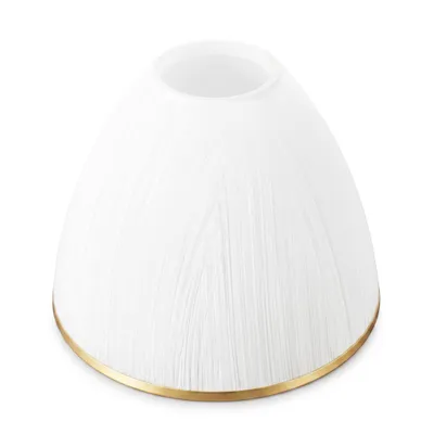 Obrázek produktu pro LUXOLAR, skleněný stínidlo, patice E27, bílá, matná, kuželovitá, zlaté pruhy, průměr 14 cm, výška 11 cm
