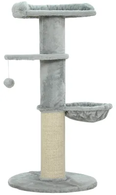 Immagine prodotto di Albero per gatti con sisal e più livelli | Colore: Grigio + Bianco | Dimensioni: 48x48x103,5 cm