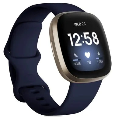 Produktbild von By Qubix passend für Fitbit Versa 3 & 4 / Sense 1 & 2 Sportarmband - Mitternachtsblau - Größe: M/L