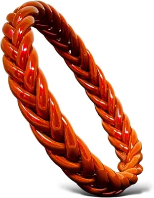Produktbild von Armband geflochten, karamelbraun, Silikon, Ø 6,5 cm, für Damen