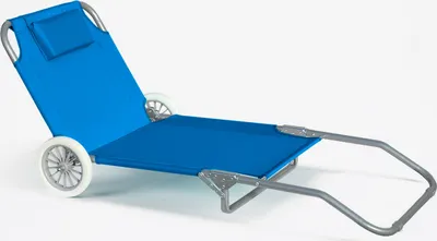 Image de Chaise longue Portable avec roues Banana - Bleu clair