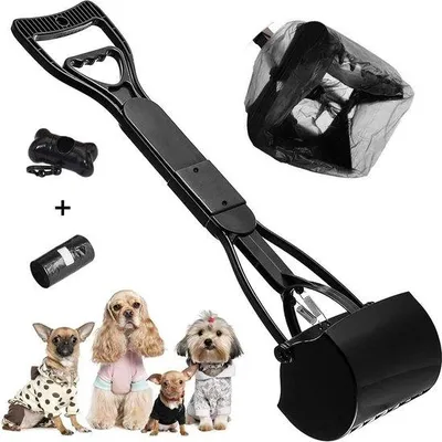 Productafbeelding van Famanu Pooper Scooper 60 cm - Opvouwbare schep voor hondenpoep, inclusief vuilniszakken
