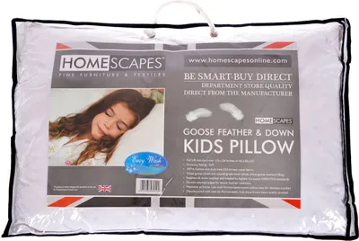 Produktbild von HOMESCAPES Kinderkopfkissen 40 x 60 cm, Gänsefeder- und Daunenkissen