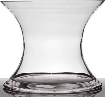 Produktbild von INNA-Glas Blumenvase Glas Liz, Sanduhr - rund, klar, 24cm, Ø 29cm - Design Vase - Große Vase