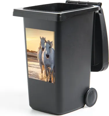 Produktbild von MuchoWow® Mülltonnenaufkleber Pferde - Wasser - Strand - Tiere 40x60 cm - Mültonnen-sticker - Sticker - Aufkleber für die Mülltonne