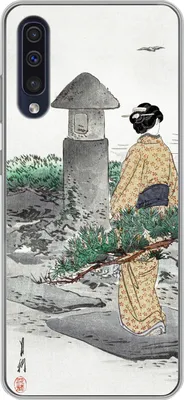 Produktbild von MuchoWow® Handyhülle Schutzhülle Hülle für Telefoonhoesje Samsung Galaxy A50 Vintage - Frauen - Japan - Kimono - Skandinavisch Silikon Softcase Handy Hülle - Mobiltelefonhülle