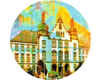 Produktbild von Glasbild Hamm Rathaus II Ø 50 cm