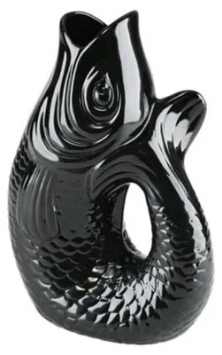 Produktbild von Gift Company Vase/Karaffe Monsieur Carafon Fisch Schwarz (31cm)