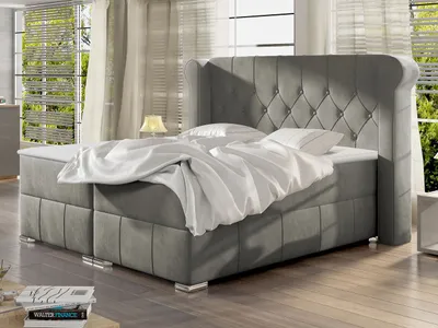 Obrázek produktu pro Hotelová dvojlůžková postel 180x200 RUFIO - šedá + topper