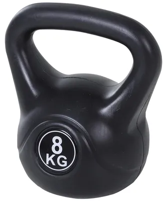Immagine prodotto di Manubrio kettlebell da 8 kg, riempito con sabbia, ideale per principianti | Colore: nero | Dimensioni: 17x22x24 cm