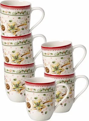 Produktbild von Villeroy & Boch Winter Bakery Delight Becher mit Henkel Sternschnuppe 290 ml 6er Set