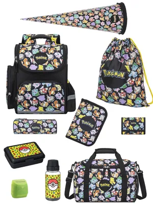 Produktbild von POKEMON Ranzen-Set 10-teilig Pikatchu & Friends Schulranzen-Set mit Schultüte / Zuckertüte und Sporttasche