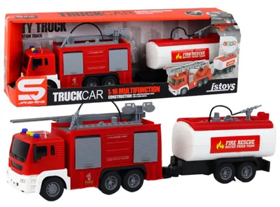 Produktbild von Lean Toys Müllwagen Kran Reibungsantrieb Spielzeug LKW Set Sounds Müllcontainer, Größe:UNIVERSAL