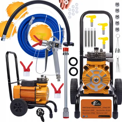 Immagine prodotto di Rosfix Set Strong Orange Storm SOS03 – Spruzzatore di Vernice Airless 3500W 22MPa 18L/min | Pompa in Acciaio Inossidabile | Accessori