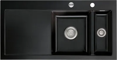 Produktbild von Flächenbündige Spüle MERA 100 F Nero Becken rechts - Excenterbedienung