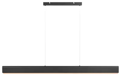 Produktbild von BELIANI LED Pendelleuchte Schwarz Metall Holz 120 cm Dimmbar Lineares Design Modern Skandinavischer Stil Hängelampe Esstisch Esszimmer