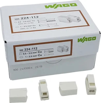 Produktbild von 200x 3 Fach Wago Netzanschlussklemmen | Leuchtenklemme | Verbindungsklemme | Steckklemme/Drückklemme | für Starre und Flexibleleiter von 0,5 bis 2,5 mm² | 200 Stück