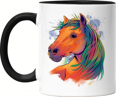 Produktbild von Pferd Tasse Schwarz Hengst Pferde Pferdekopf Reiten Hobbie Tier Pferdeflüsterer Ausritt Pferdeliebhaber Reiterin