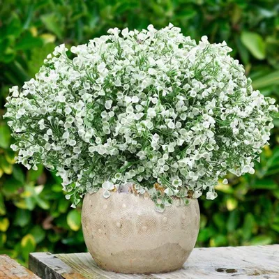 Kunstpflanzen-Bündel für außen - Dekorative Kunstblumen für Tischzentren, Garten und Blumenarrangements (Weiß)