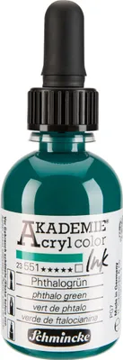 Produktbild von Schmincke Akademie Acryl color Ink 50ml Phthalogrün 23551024