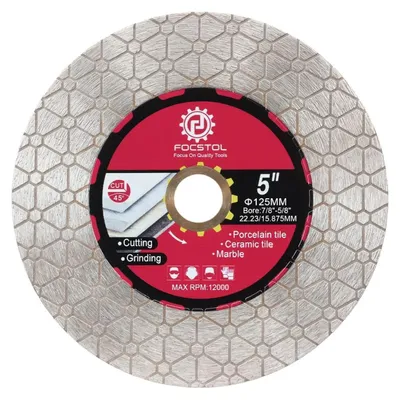 Obrázek produktu pro Diamantový řezací kotouč 125 mm x 22,23 mm pro řezání dlaždic, mramoru a žuly