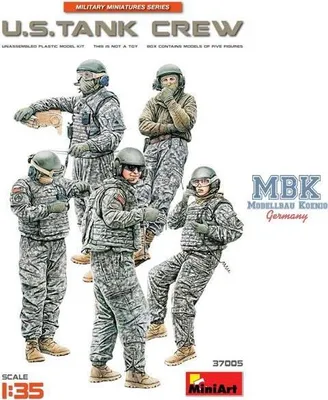 Imagen del producto de MiniArt 1:35. Figuras de tripulación de tanque estadounidense (5). Kit de modelismo en plástico