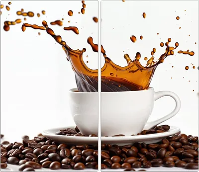 Produktbild von Spritzschutz Herdabdeckplatte Schneidebrett aus Glas Kaffeespritzer 2-Teilig (60x52cm)