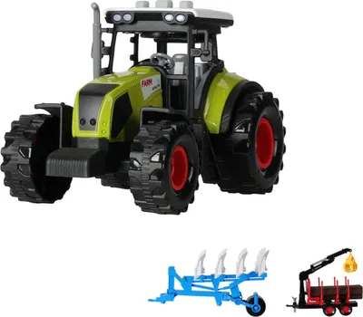 Image de Jouet tracteur-benne avec deux remorques et son lumineux