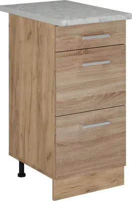 Produktbild von Küchenunterschrank Vicco R-Line Sonoma 40 cm mit Schubladen, AP Marmor, Model 53509