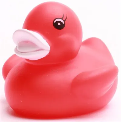 Produktbild von Mini Badeente rot mit weissem Schnabel 4,5 cm