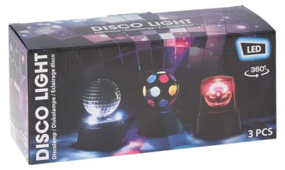 Obrázek produktu pro Sada disko světel Merkloos - disko koule - zrcadlová koule - blikající světlo - otočná - baterie - V 12,5 cm
