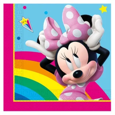 Produktbild von "Minnie Rainbow Make Me Smile" Partydeko Artikel Variante: 20 Servietten | 33x33cm Papier