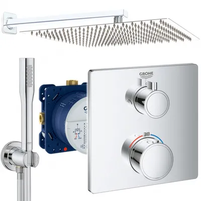 Produktbild von Grohe und Jowi Unterputz Duschsystem, mit Grohtherm Thermostat, 360x360mm Kopfbrause