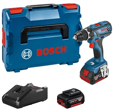 Image de Perceuse-visseuse 18V GSR18V-28 + 2 batteries 4Ah + chargeur en coffret L-BOXX - BOSCH - 06019H410A