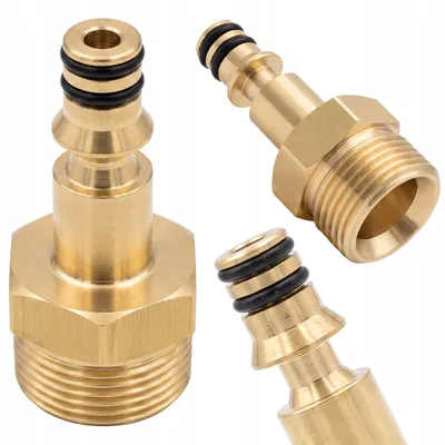 Zdjęcie produktu dla Adapter mosiężny M22 zewnętrzny do myjek Parkside PHD | Końcówka szybkozłączna 12 mm | 2 oringi