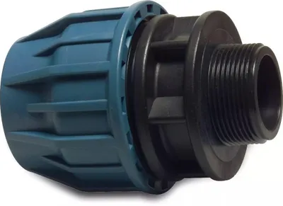 Produktbild von Jason Kupplung PP 32 mm x 3/4 Klemm x Außengewinde 16bar Schwarz/Blau