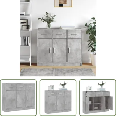 Produktbild von The Living Store Sideboard Betongrau 91x28x75 cm Holzwerkstoff