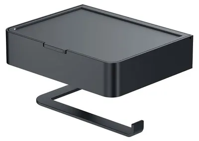 Obrázok produktu pre Držiak na toaletný papier s boxom RICO, čierny