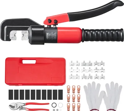 Obrázok produktu pre VEVOR Hydraulické lisovacie kliešte Kliešte na káblové koncovky 4-70 mm², hliníkové/medené pripojenie Lisovacie kliešte na lisovanie káblov, 9 tvarov Lisovacie kliešte Ručné hydraulické kliešte Lisovacie kliešte Káblové koncovky Kliešte