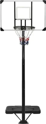 Obrázek produktu pro vidaXL Stojan na basketbalový koš průhledný 256-361 cm Polykarbonát