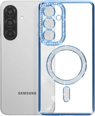 Image de Avizar, étui en diamant pour Samsung Galaxy A26 MagSafe bordé de strass, bleu