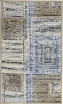 Produktbild von Teppich Läufer Flur - 60x100 cm - Beige - Rutschfest - Läufer für die Küche - Used-Look Muster