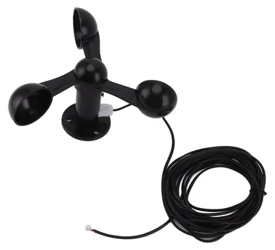 3-Kopf-Windgeschwindigkeitssensor, ABS, 8 m Kabel, 360°-Messung