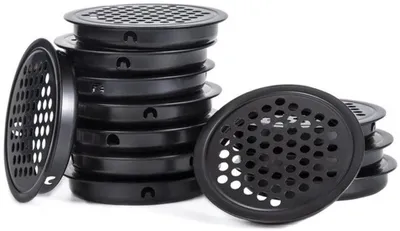 Produktbild von Set aus 12 schwarz Edelstahl Lüftungsgittern für optimale Luftzirkulation