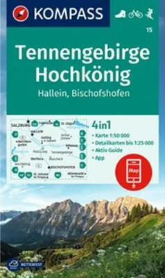 Produktbild von KOMPASS Wanderkarte 15 Tennengebirge, Hochkönig, Hallein, Bischofshofen 1:50.000