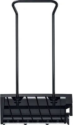 Produktbild von Prosperplast Schneefräse Schwarz, Kunststoff/Stahl/Alu/PVC, 590x255x1180 mm (BxTxH), mit Aluminiumkante, Click-On/Off-System, frostbeständig bis -32°C, ergonomischer Griff, Nassschnee haftet nicht, für Einfahrten, Gehwege & große Flächen