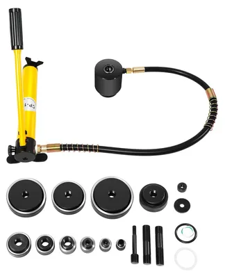 Obrázek produktu pro Hydraulická sada pro lisování, manuální ovládání, obsahuje 10 lisovacích nástrojů, barva: žlutá