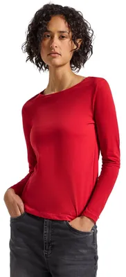 Productafbeelding van Street One Basic langarmshirt, kleur: racing rood, maat: 34