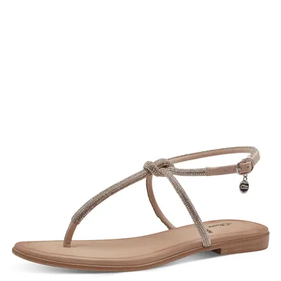 Produktbild von s.Oliver Damen Sandale Zehentrenner Dianette Strass 5-28104-42, Größe:39 EU, Farbe:Beige