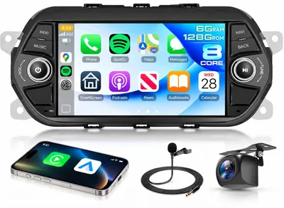 Zdjęcie produktu dla Radio samochodowe Android z procesorem 6-rdzeniowym i 128 GB pamięci, przeznaczone do samochodów Fiat Tipo Egea (2015-2017), z 7-calowym ekranem dotykowym